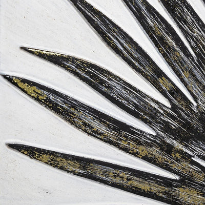 Dekoracja ścienna DECO z motywem liścia palmy, 63 x 63 cm