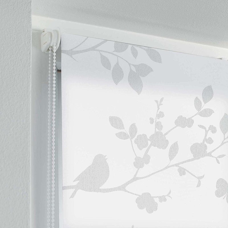 Roleta okienna JAPANESE, 60 x 180 cm, biała z motywem ptaków