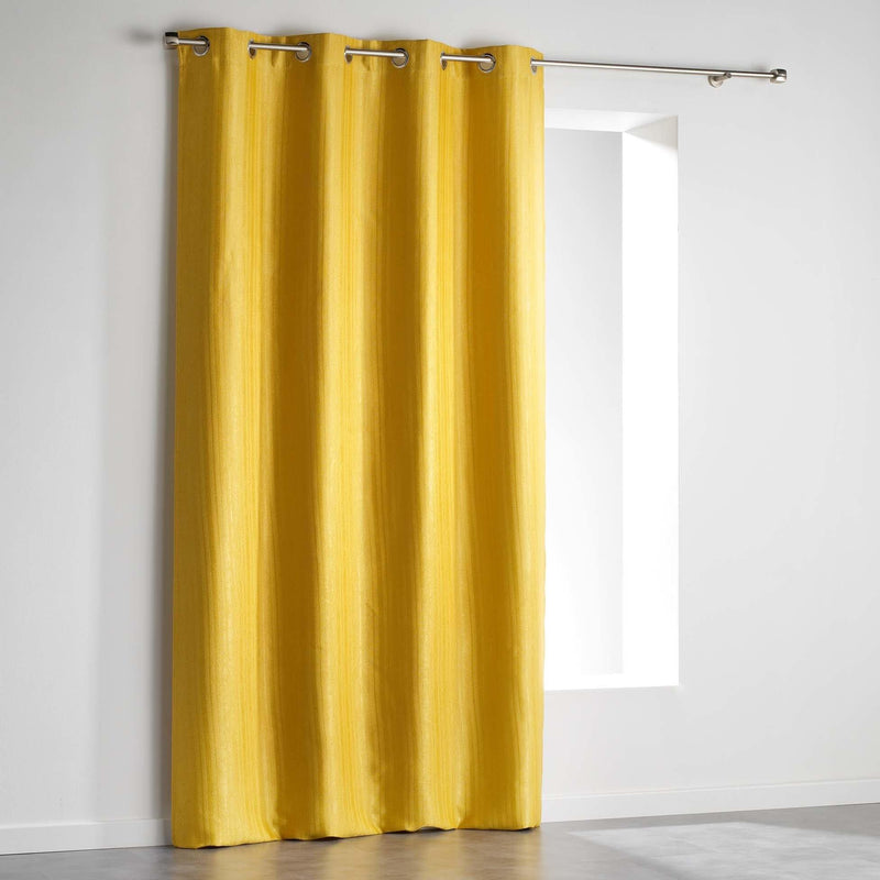 Zasłona okienna żółta VELVET PALEO, 140 x 240 cm