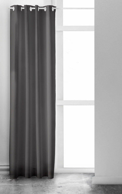 Zasłona okienna na przelotkach HYGGE, 140 x 240 cm, ciemnoszara, TODAY