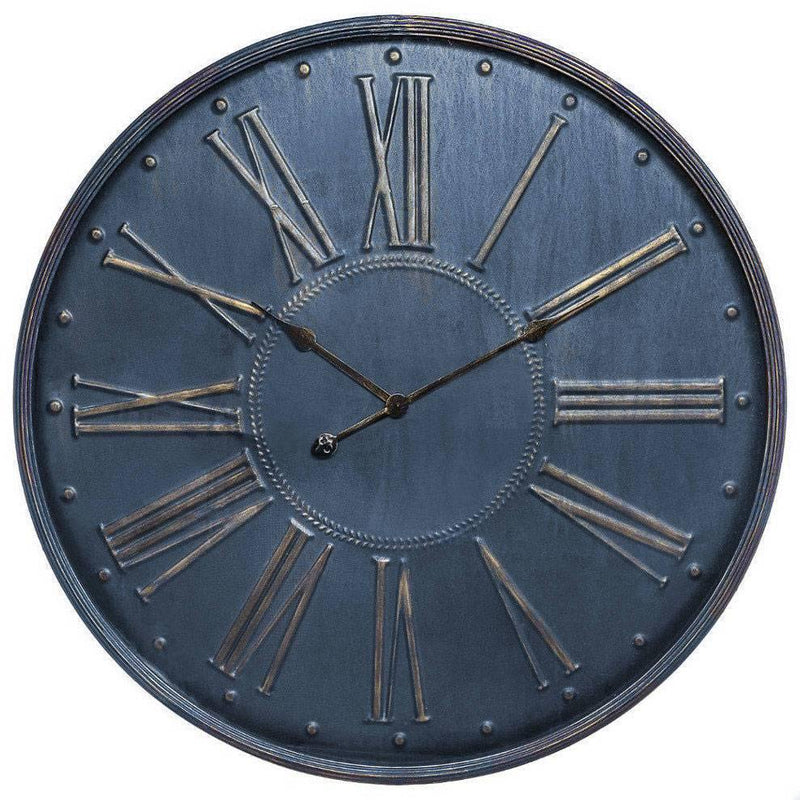 Zegar loftowy z cyframi rzymskimi, Ø 77 cm, kolor granatowy