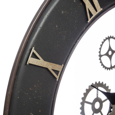 Zegar ścienny z widocznym mechanizmem, Ø 67 cm, cyfry rzymskie