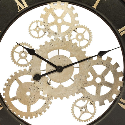 Zegar ścienny z widocznym mechanizmem, Ø 67 cm, cyfry rzymskie