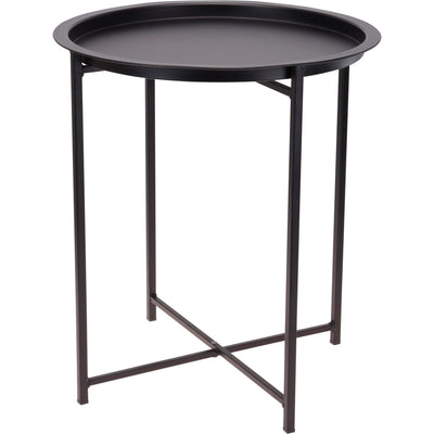 Stolik okazjonalny metalowy, Ø 46 cm, kolor czarny matowy