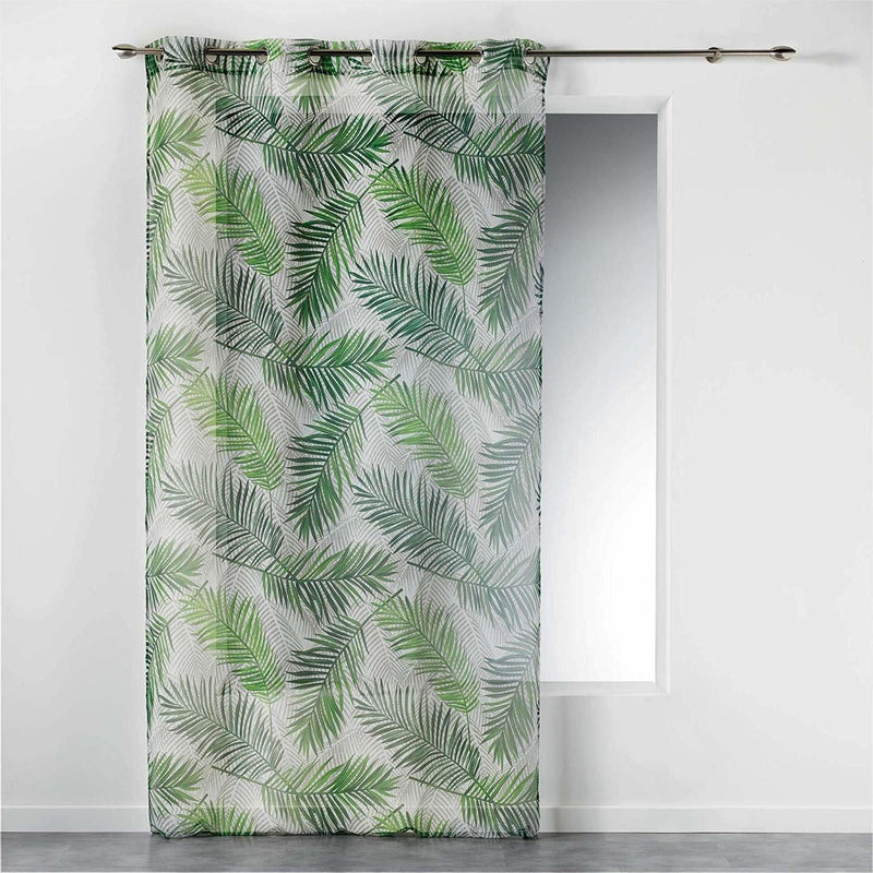 Zasłona okienna PARADISE, 140 x 240 cm, motyw liści tropikalnych