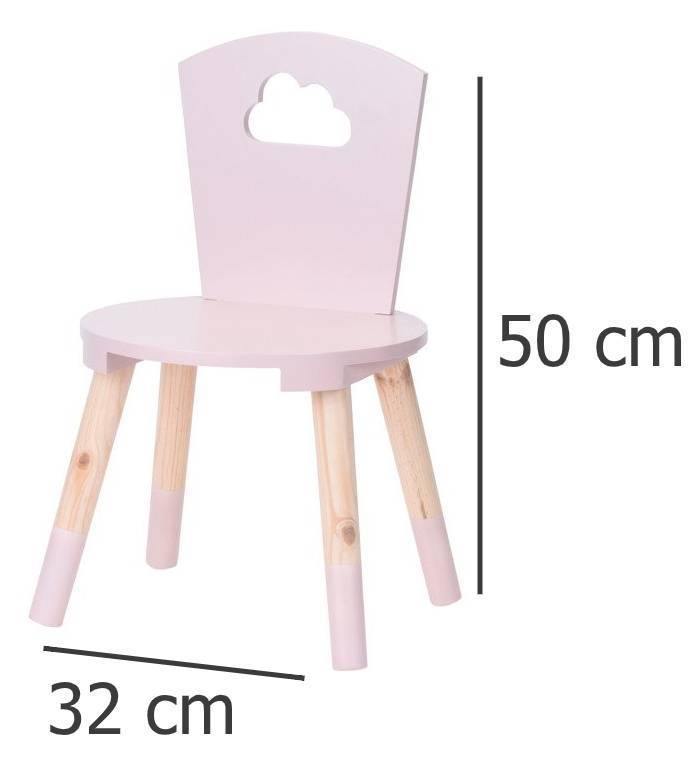 Krzesło dziecięce drewniane, kolor różowy