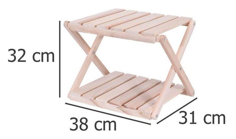 Taboret drewniany podwójny, 38 x 31 x 32 cm, stołek