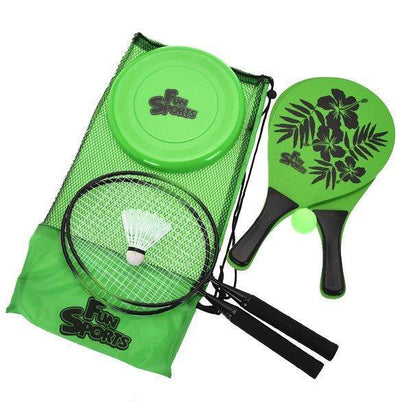 Zestaw plażowy do gry w badmintona + frisbee, 3 w 1
