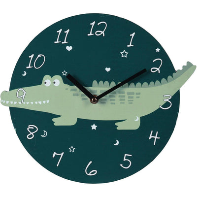 Zegar ścienny SAFARI, Ø 26 cm, motyw krokodyla