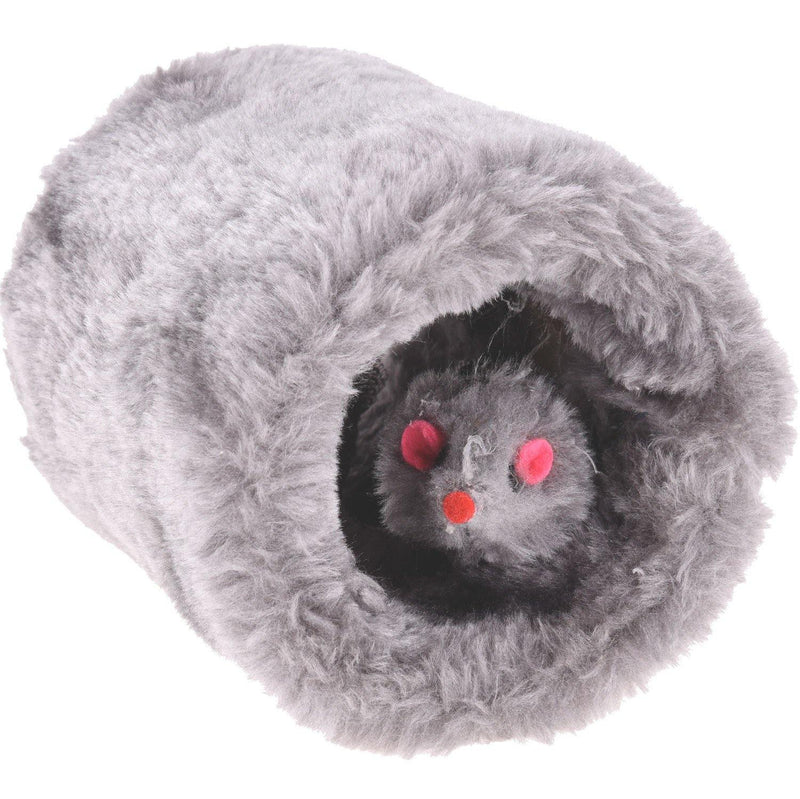 Tunel z myszką dla kota, 9 x 10 cm, szary