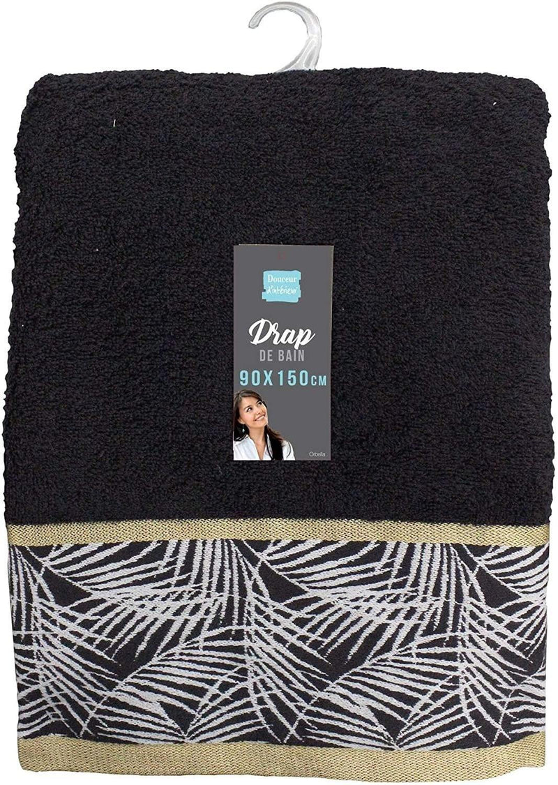 Ręcznik kąpielowy ORBELLA, 90 x 150 cm, kolor czarny