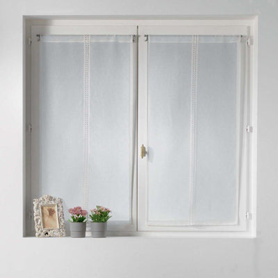 Firana do kuchni krótka DENTELLINA, 60 x 160 cm, kolor biały, 2 sztuki
