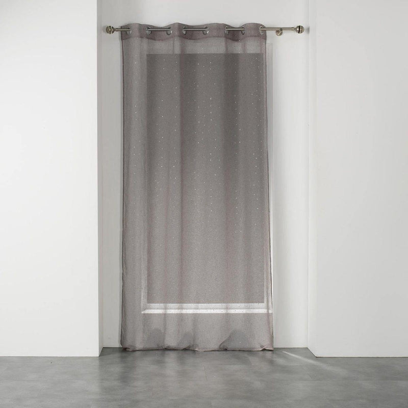 Firana okienna na przelotkach ELEA, 140 x 240 cm, szaro-srebrna