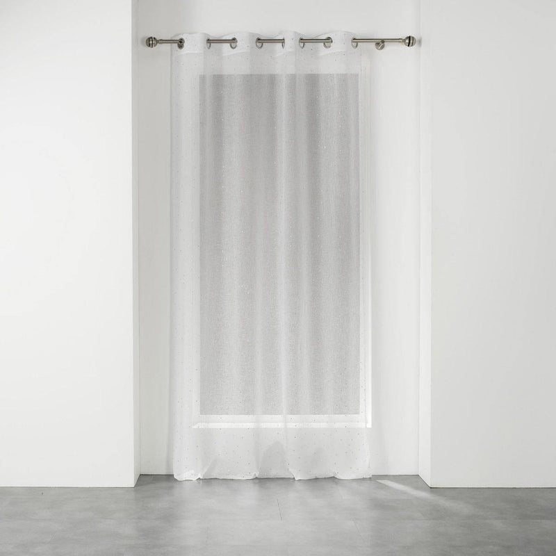 Firana okienna na przelotkach ELEA, 140 x 240 cm, biało-srebrna