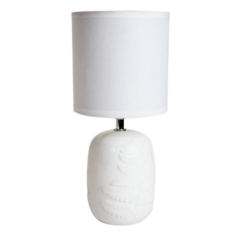 Lampa stołowa FRESH GARDEN, ceramiczna, 31 cm, kolor biały