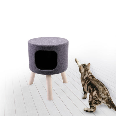Okrągły domek dla kota na nóżkach, 48 cm