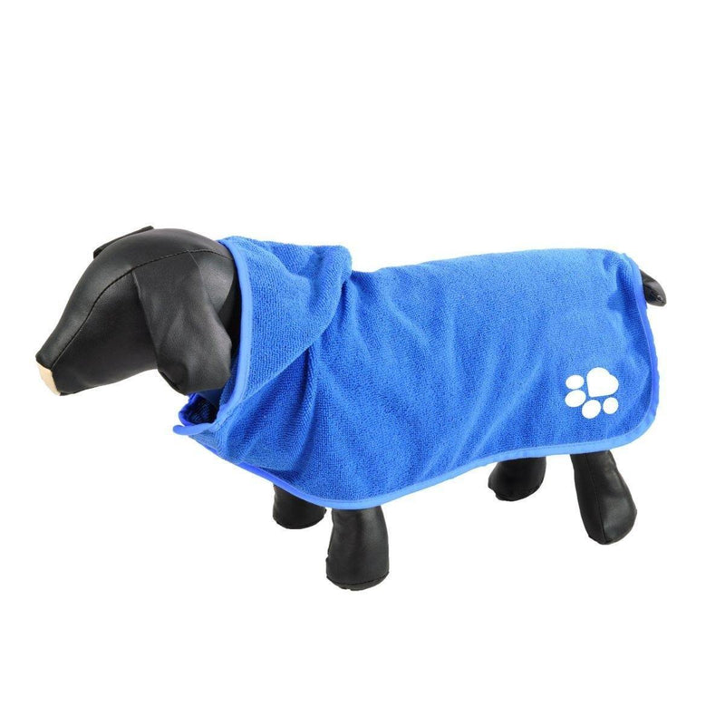 Ubranko dla psa z kapturem do kąpieli, mikrofibra, 55 cm, niebieskie