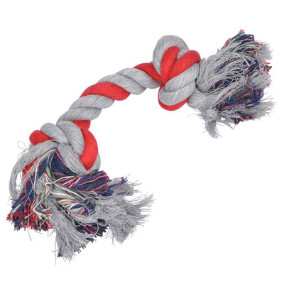 Zabawka dla psa, sznur z węzłem, 28 cm, szaro-czerwona 