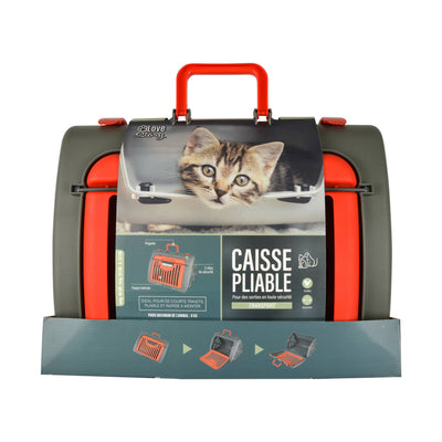 Klatka transportowa dla kota i psa, składana, plastik, 46 x 35 x 33 cm