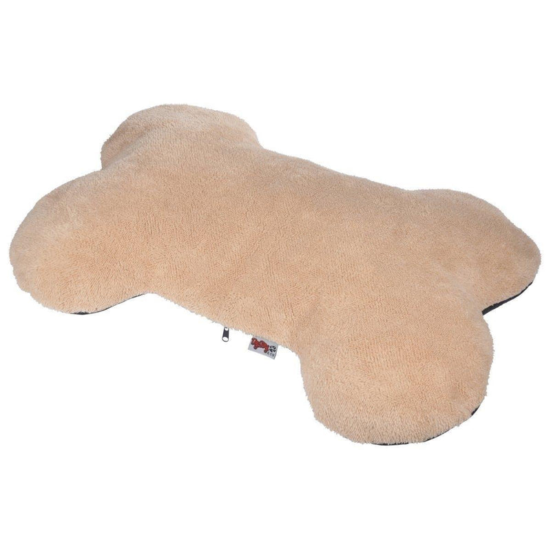 Poduszka dla psa w kształcie kości VELOURS, 100 x 66 cm, beżowa