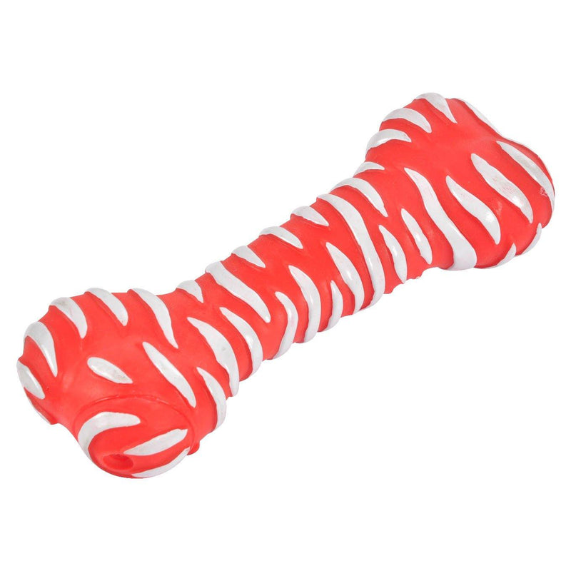 Zabawka dla psa KOŚĆ, piszcząca, 18 cm, biało-czerwona