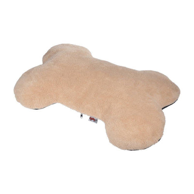 Poduszka dla psa w kształcie kości VELOURS, 75 x 55 cm, beżowa