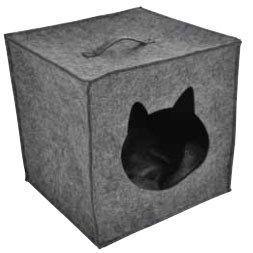 Domek dla kota z poduszką FEUTRINE, 31 x 29 x 31 cm, antracytowy