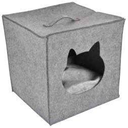 Domek dla kota z poduszką FEUTRINE, 31 x 29 x 31 cm, jasnoszary