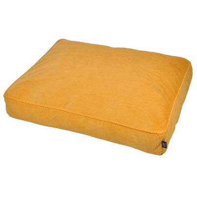Poduszka dla kota i psa prostokątna VELOURS COTELÉ, 90 x 70 x 15 cm, musztardowa