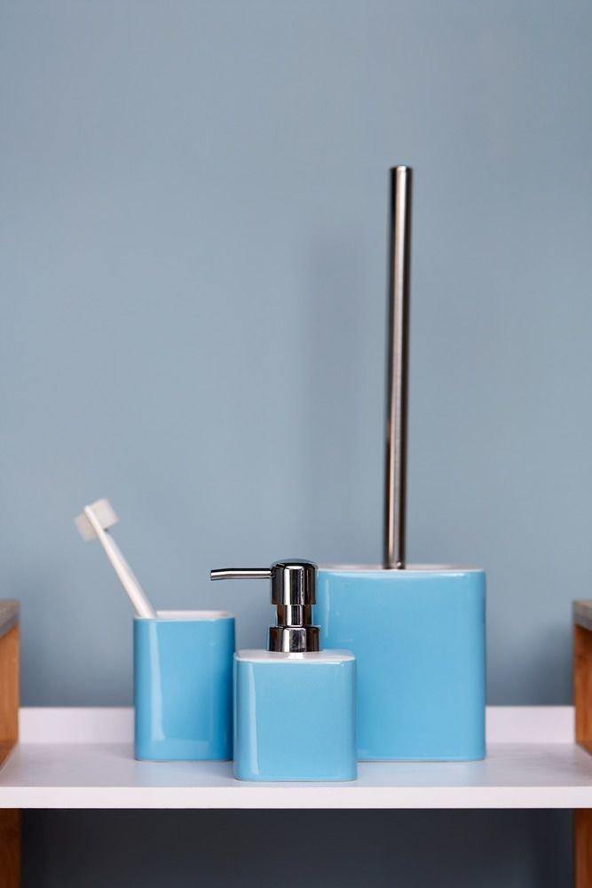 Dozownik na mydło w płynie ELMO, 8,5 x 7,5 x 13 cm, niebieski, WENKO