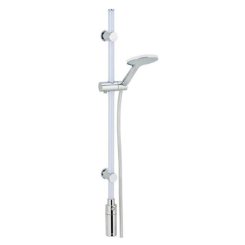 Drążek prysznicowy LED 94 cm, ciepła biel, słuchawka i wąż prysznicowy, WENKO
