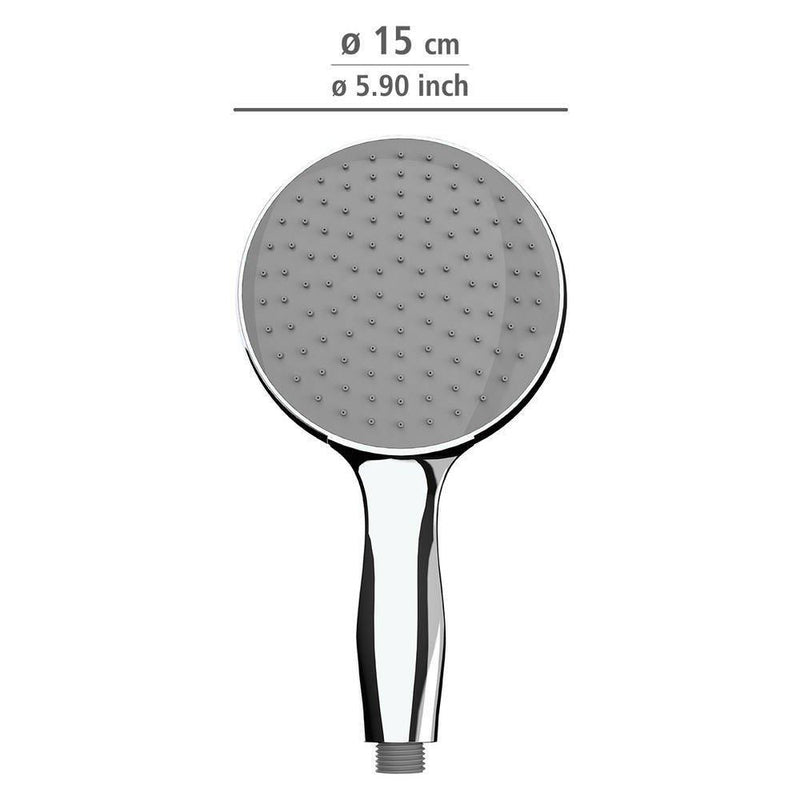 Słuchawka prysznicowa z funkcją oszczędzania wody, Ø 15 cm, srebrna, WENKO