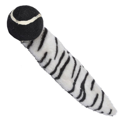 Zabawka PIłKA z pluszowym ogonem, z dżwiękiem, 30 cm, zebra