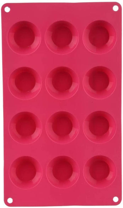 Foremka silikonowa do pieczenia, 29 x 17 cm, 12 babeczek, różowa