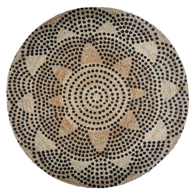 Dywan z juty okrągły, Ø 120 cm, geometryczny wzór