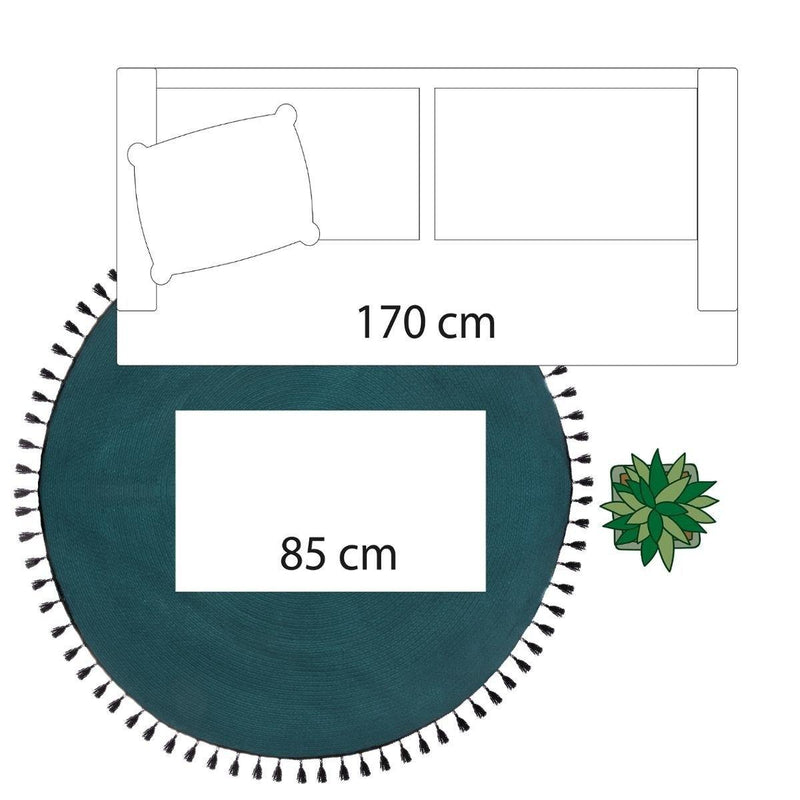 Dywan okrągły z frędzlami, bawełna, Ø 120 cm