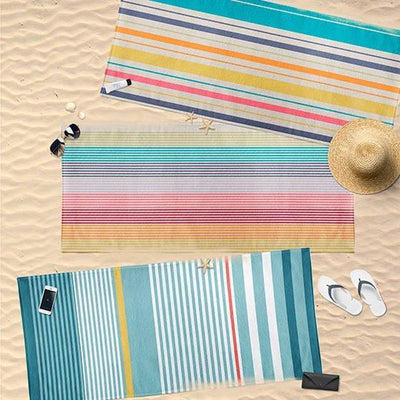 Ręcznik plażowy prostokątny, 90 x 170 cm, w drobne paski