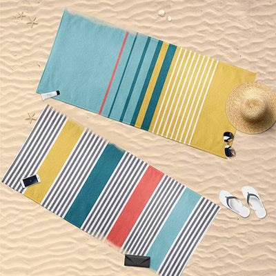 Ręcznik plażowy w paski, 90 x 170 cm, bawełna, multicolor
