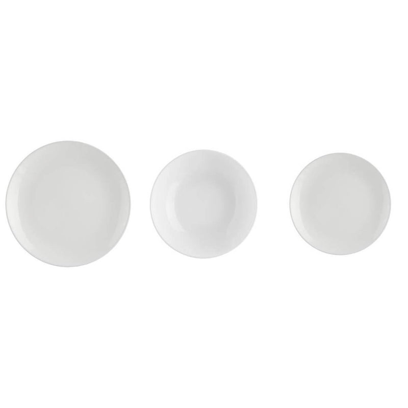 Zastawa stołowa z ceramiki, komplet 18 talerzy, kolor biały