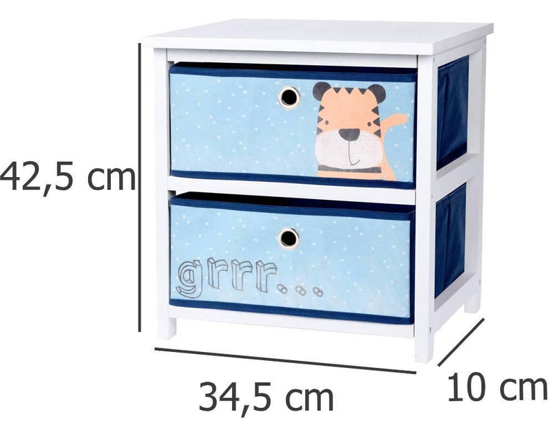 Szafka do pokoju dziecięcego z szufladami, biało-niebieska
