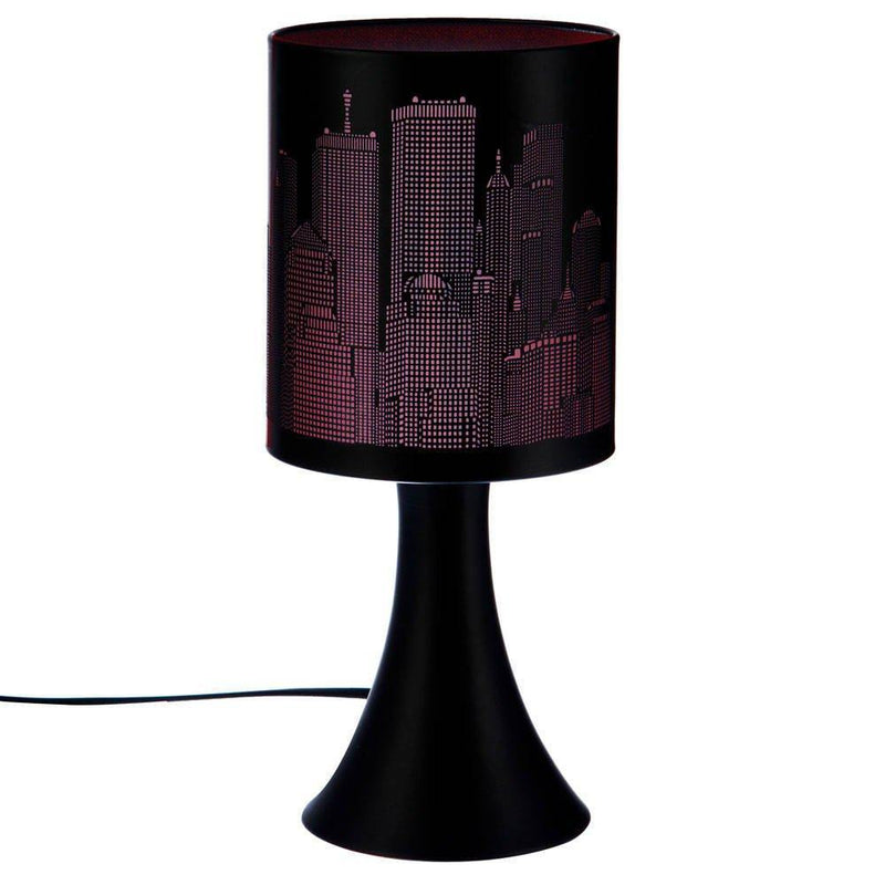 Dotykowa lampka nocna NYC, 28 cm, czarna z czerwonym światłem