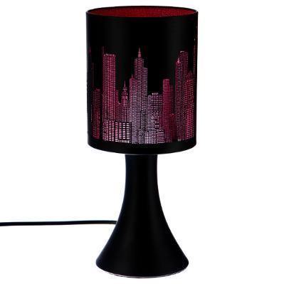 Dotykowa lampka nocna NYC, 28 cm, czarna z czerwonym światłem