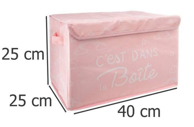 Pojemnik tekstylny z pokrywą, 40 x 25 x 25 cm, różowy