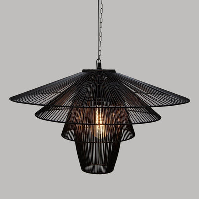 Lampa wisząca z nowoczesnym kloszem, Ø 59 cm, czarna