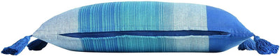 Poduszka dekoracyjna z frędzlami LANSERIA, 30 x 50 cm, kolor niebieski
