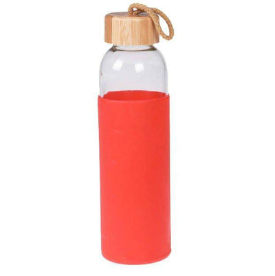 Szklana butelka na wodę, 500 ml, kolor czerwony