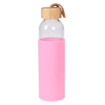 Szklana butelka na wodę, 500 ml, kolor różowy