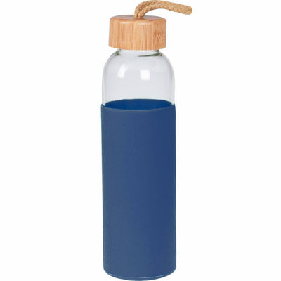 Szklana butelka na wodę, 500 ml, kolor granatowy