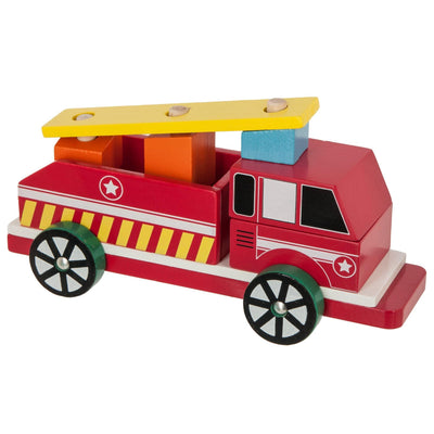 Drewniany wóz strażacki, zabawka do złożenia