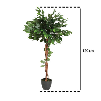 Sztuczna roślina w doniczce, wysokie drzewko FIKUS, 120 cm
